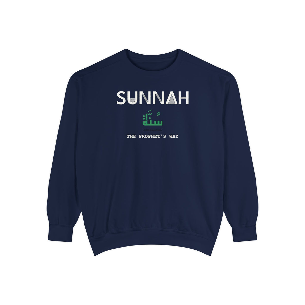 Sunnah Dual Language with English Meaning Islamic Premium Sweatshirt in True Navy – AdabStars