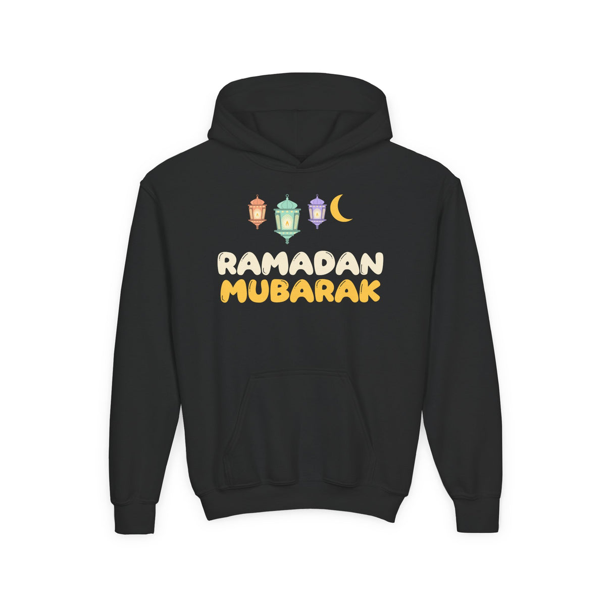 Ramadan Mubarak Lanterns Kids Hoodie | Kids Lanterns Crescent Family Matching | AdabStars Islamic Apparel