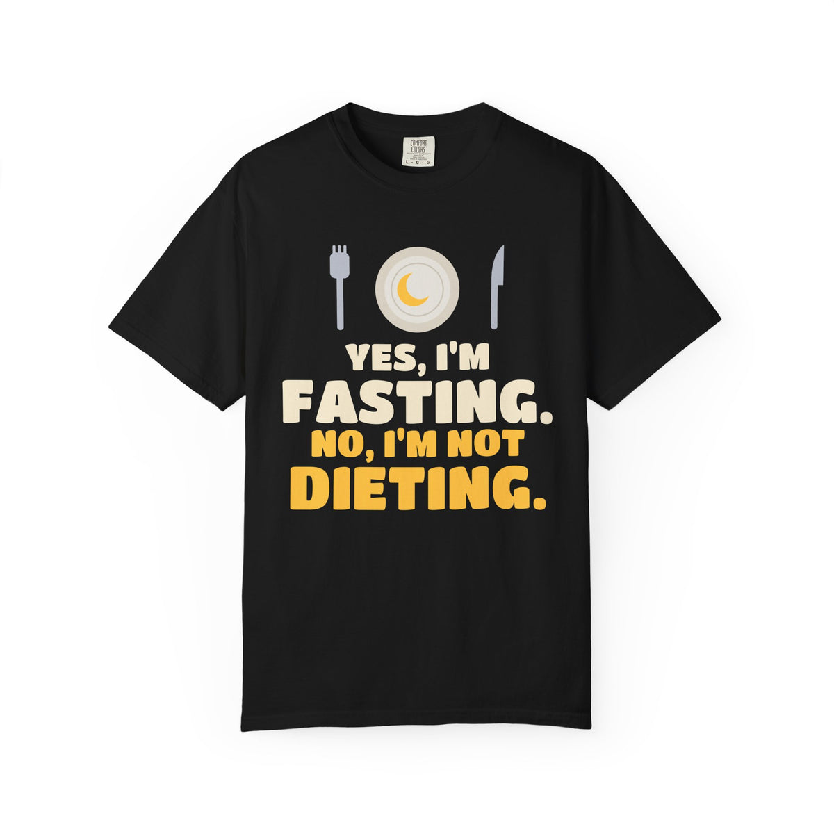 Yes I'm Fasting, No I'm Not Dieting Heavyweight Tee | Ramadan Yes I'm Fasting No Not Dieting Funny Teen School | AdabStars Islamic Apparel