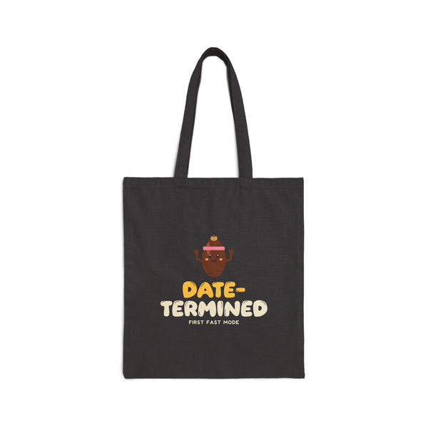 Date-Termined Canvas Tote Bag in Black, one-sided print – AdabStars