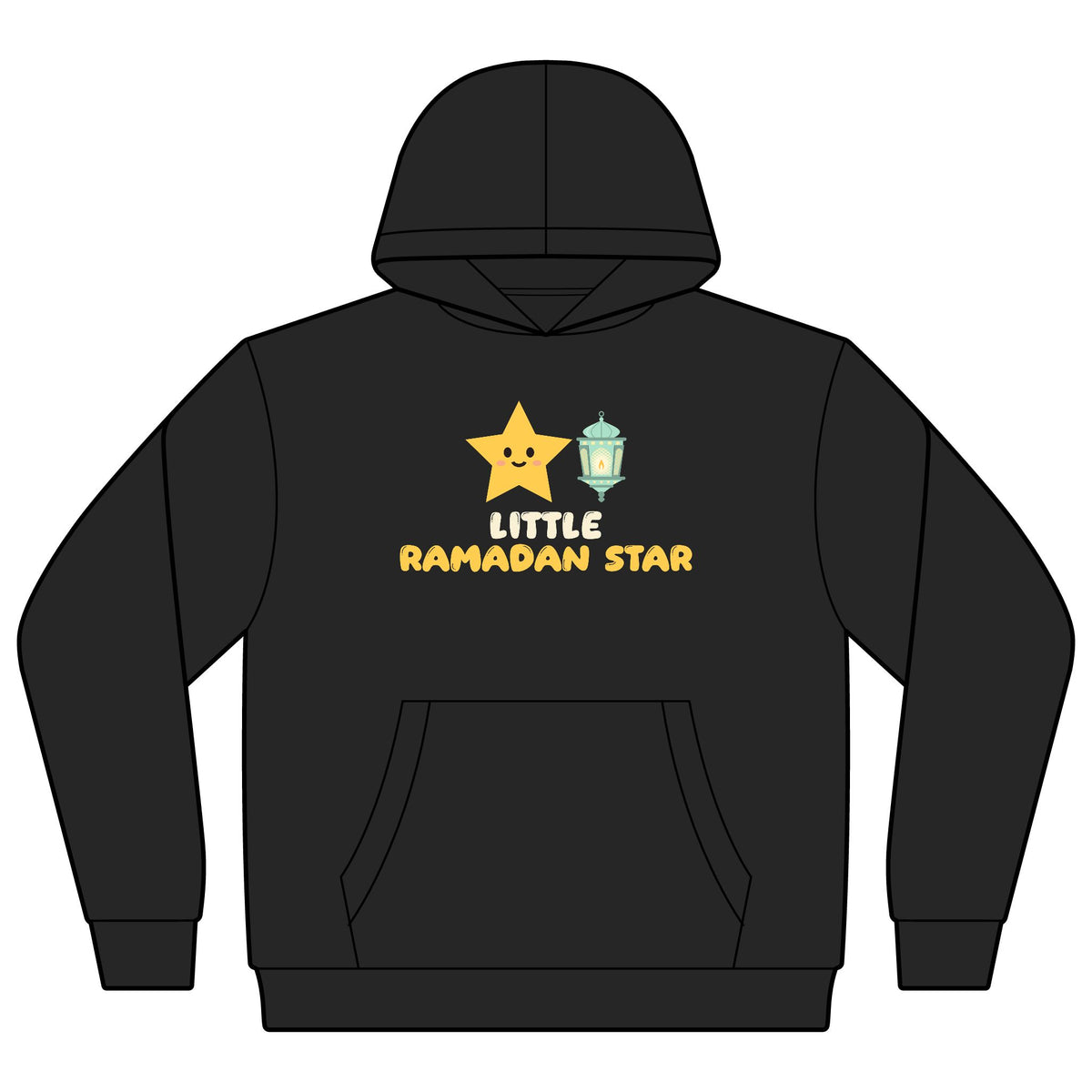 Little Ramadan Star Ramadan Kids Hoodie | Kids Cute Lantern Muslim Family Eid | AdabStars Islamic Kids Apparel