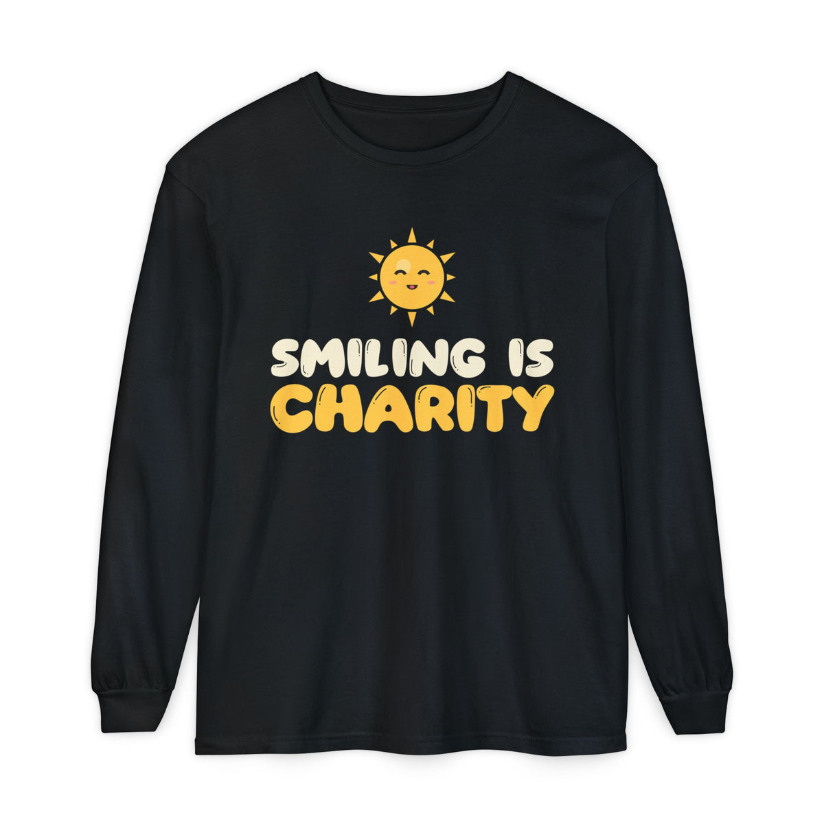Smiling Is Charity Islamic Long Sleeve Shirt | Muslim Kids Islamic Kindness Happy Sun | AdabStars Islamic Kids Apparel