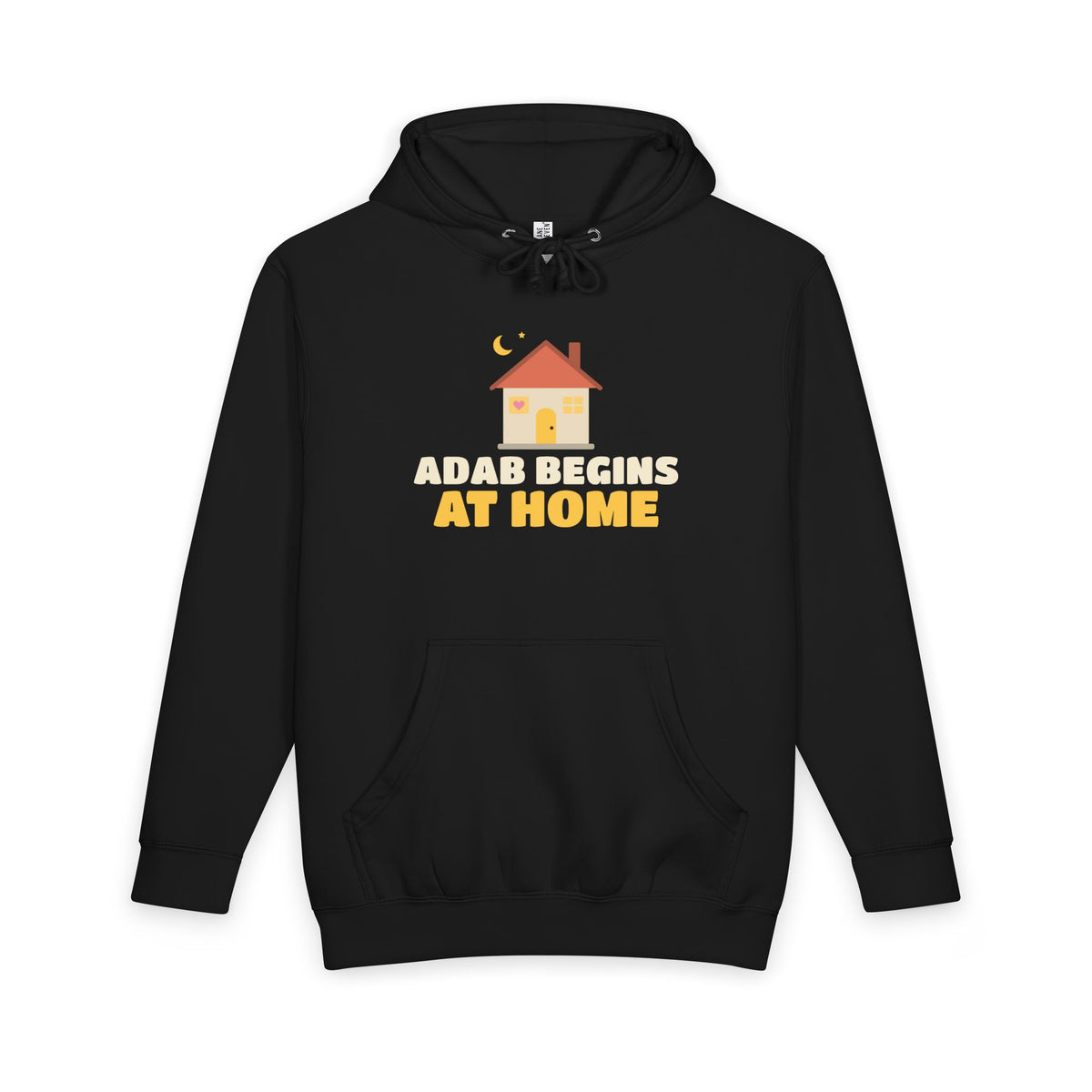 Adab Begins At Home Islamic Heavyweight Premium Heavyweight Hoodie in Black – AdabStars
