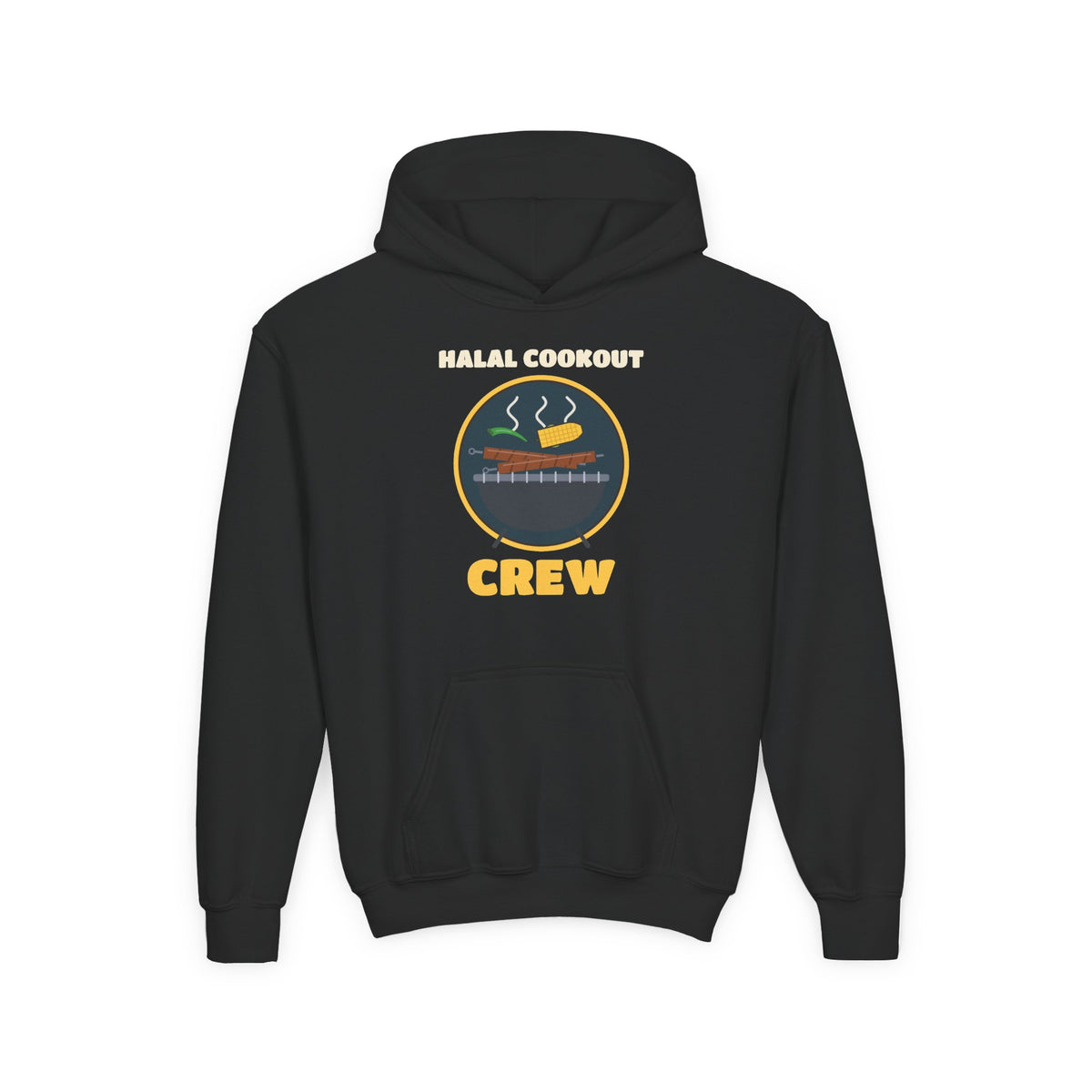 Halal Cookout Crew Islamic Kids Hoodie in Black – AdabStars