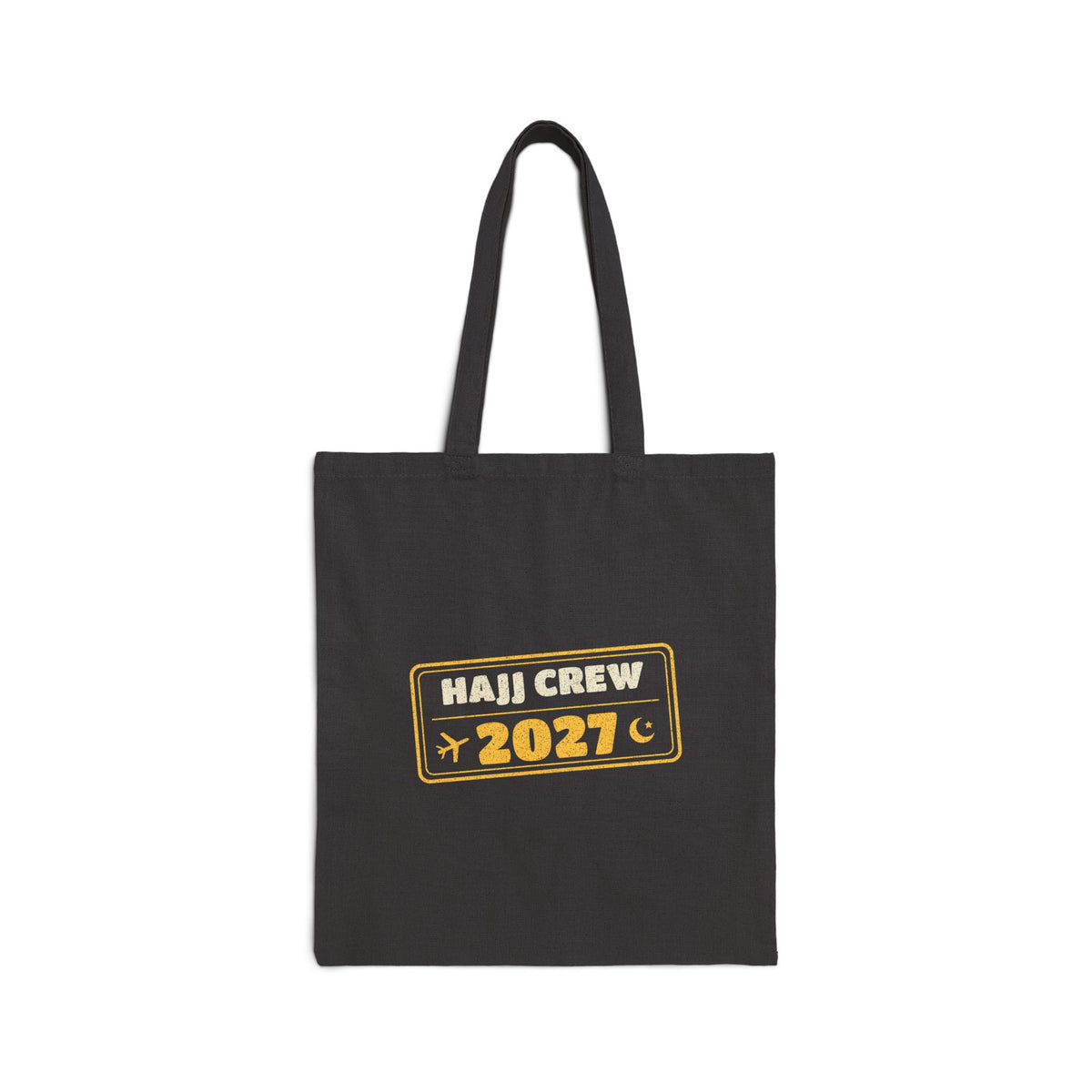 Hajj Crew 2027 Canvas Tote Bag in Black, one-sided print – AdabStars