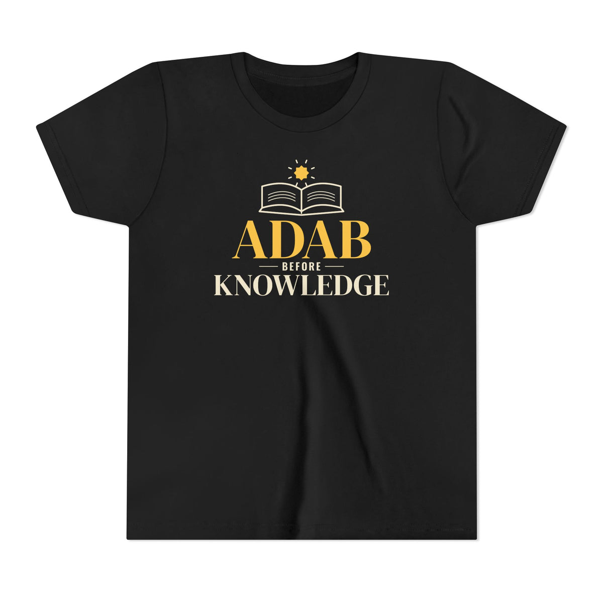 Adab Before Knowledge Ramadan Kids Tee | Islamic Saying Scholars Student Book | AdabStars Islamic Apparel