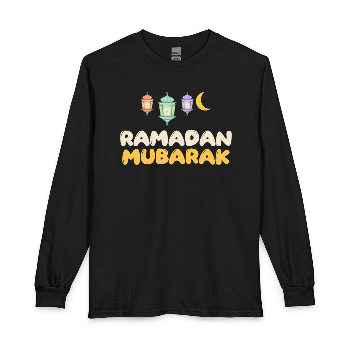 Ramadan Mubarak Lanterns Long Sleeve Shirt in Black – AdabStars