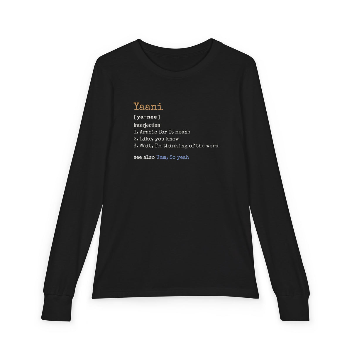Yaani Definition Islamic Kids Kids Long Sleeve Shirt in Black – AdabStars