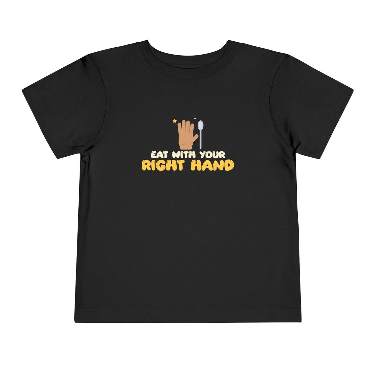 Eat With Your Right Hand Islamic Toddler T-Shirt in Black – AdabStars