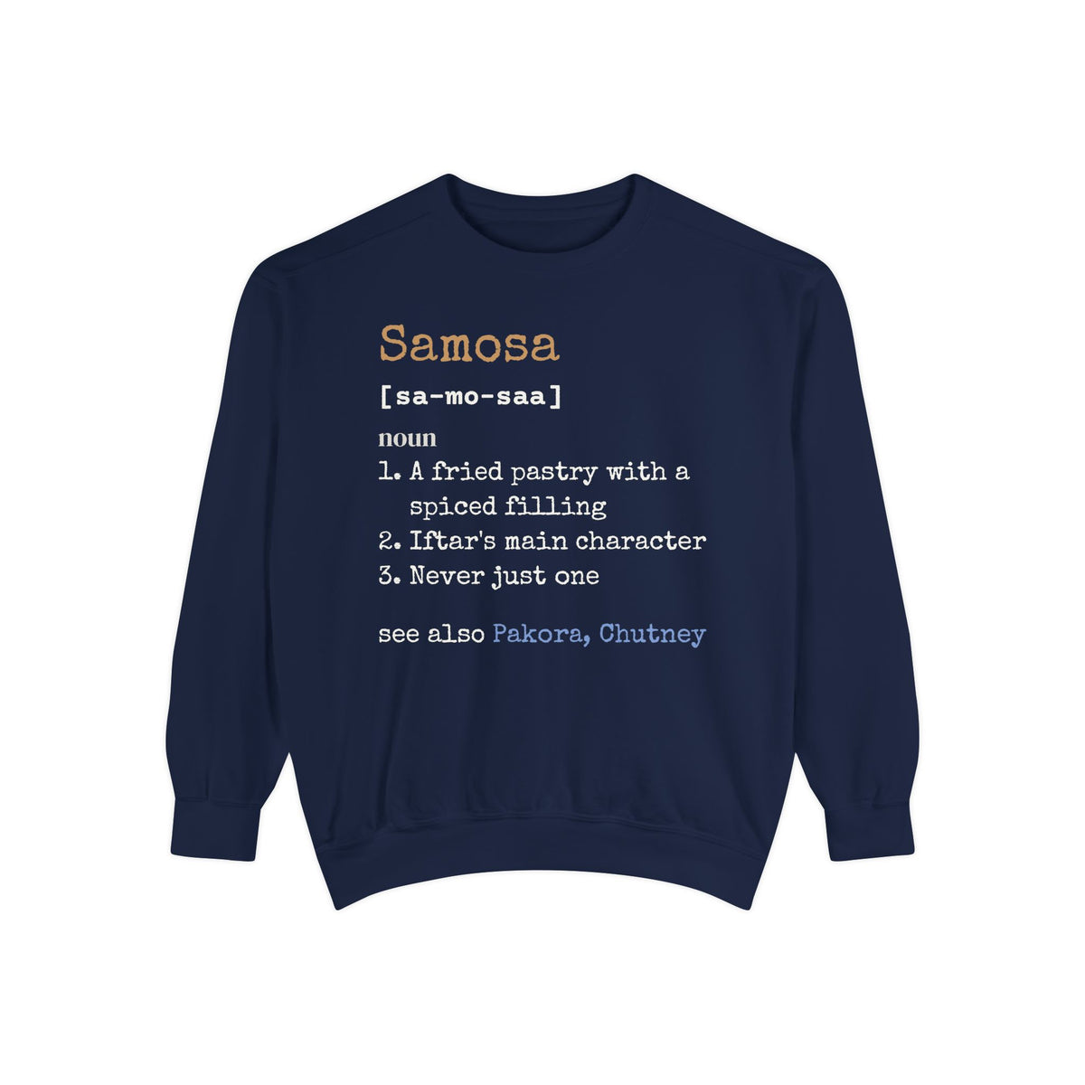 Samosa Definition Ramadan Sweatshirt | Desi Food Lover Funny Ramadan Pastry Word | AdabStars Islamic Apparel