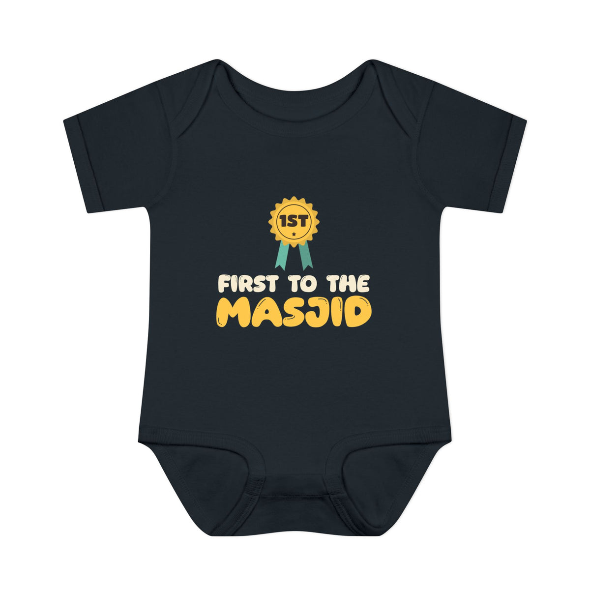 First to the Masjid Islamic Baby Bodysuit in Black – AdabStars