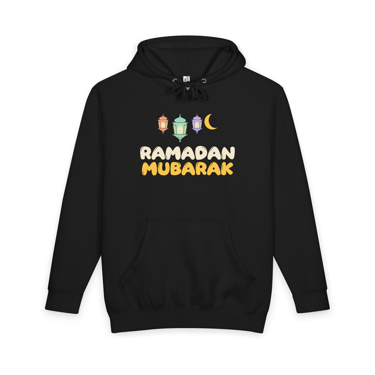 Ramadan Mubarak Lanterns Heavyweight Premium Heavyweight Hoodie in Black – AdabStars