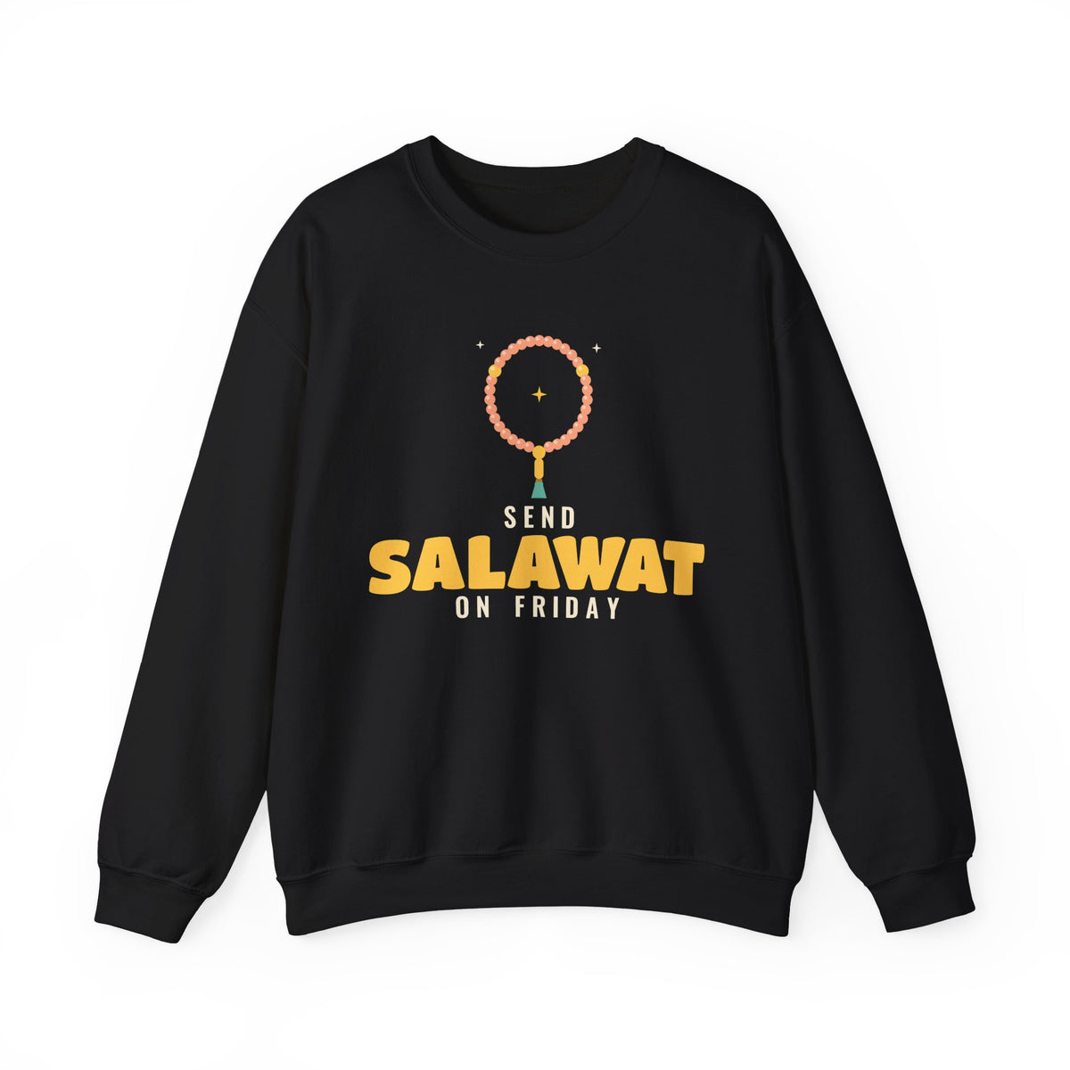 Send Salawat on Friday Islamic Crewneck Sweatshirt in Black – AdabStars