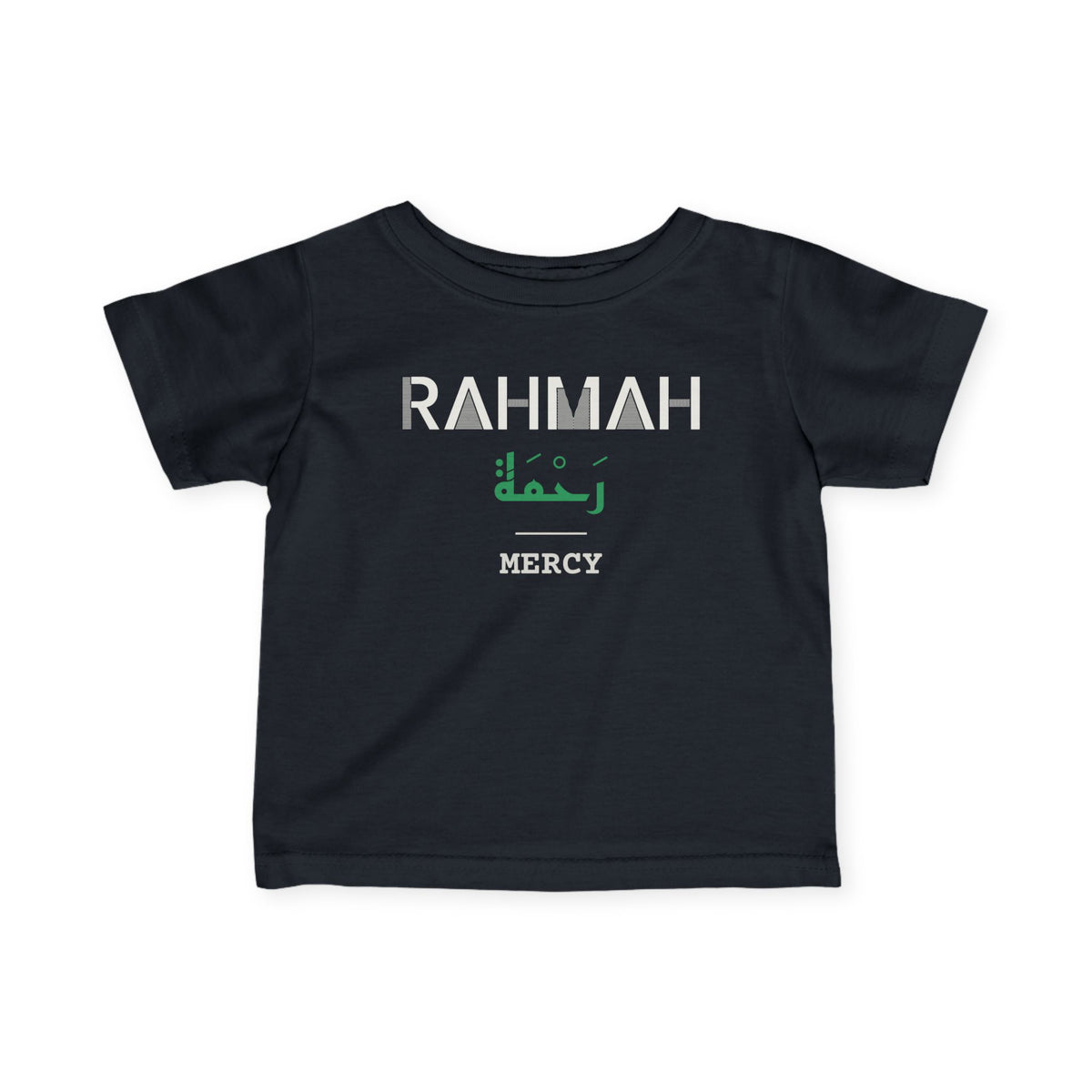 Rahmah Dual Language with English Meaning Islamic Baby T-Shirt in Black – AdabStars