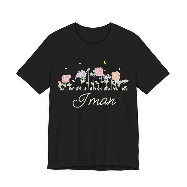 Iman Meadow Flowers Islamic Unisex T-Shirt in Black – AdabStars