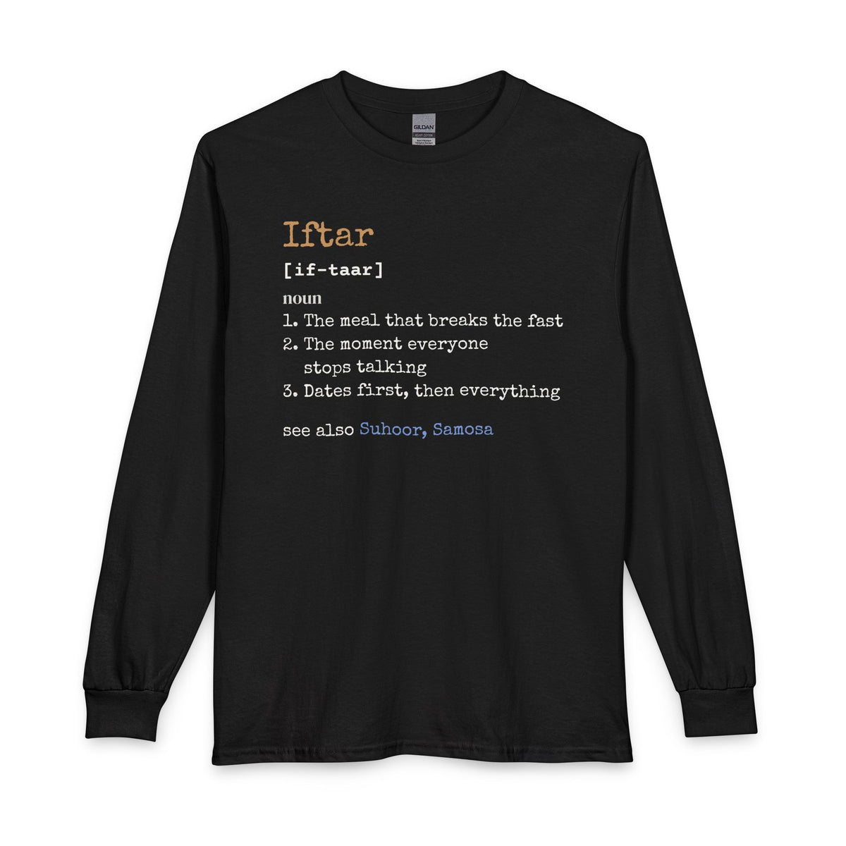 Iftar Definition Long Sleeve Shirt in Black – AdabStars