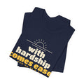 With Hardship Comes Ease Shirt | Surah Ash-Sharh Qur'an 94:5-6 on the Back Islamic Reminder | AdabStars