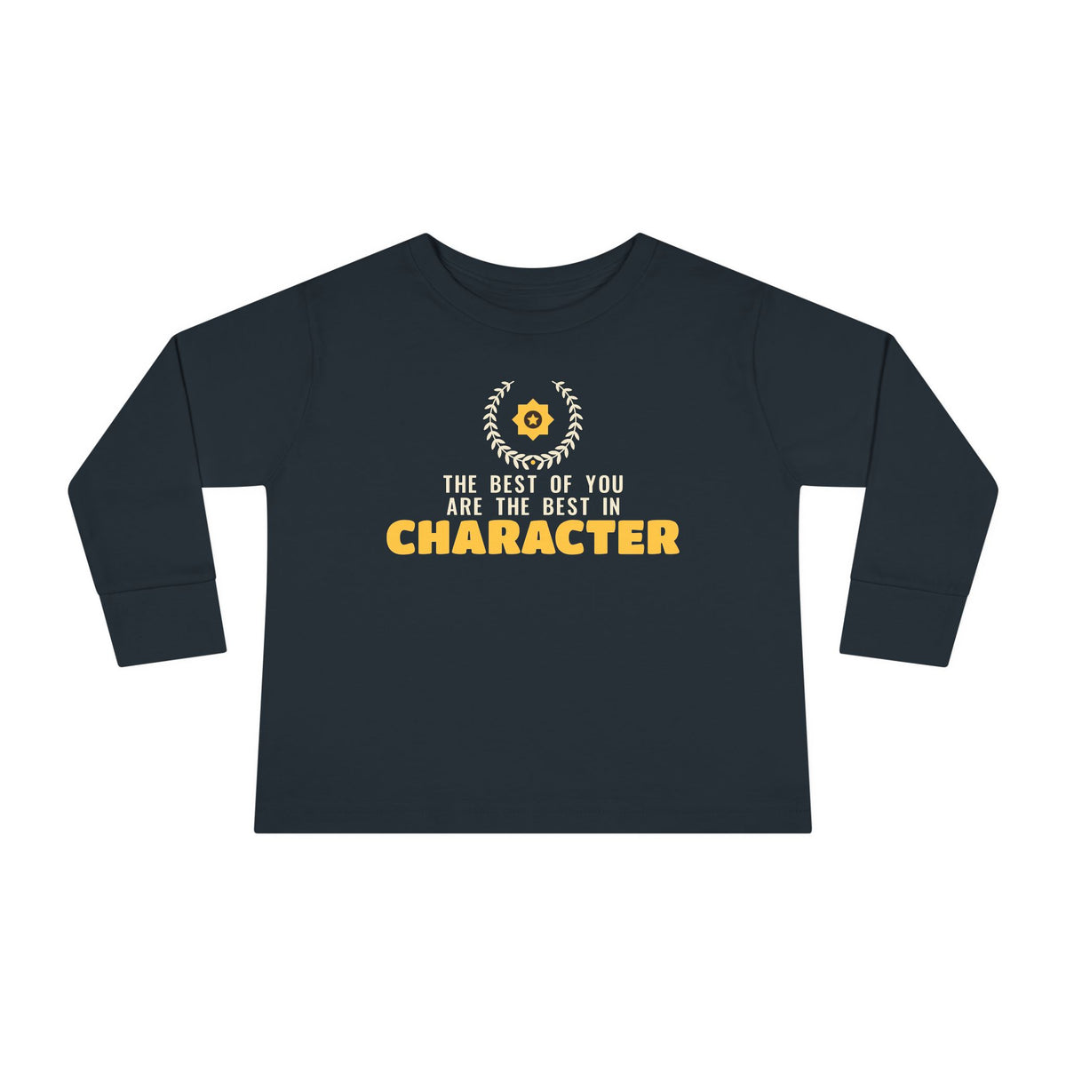 Best In Character Islamic Toddler Toddler Long Sleeve Shirt in Black – AdabStars