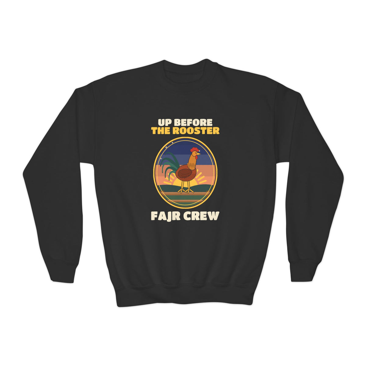 Up Before the Rooster Islamic Kids Sweatshirt in Black – AdabStars