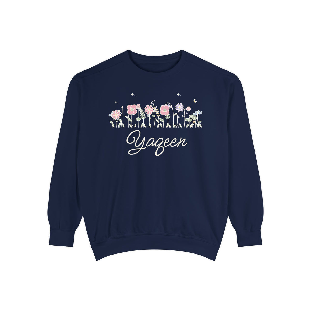 Yaqeen Meadow Flowers Premium Sweatshirt in True Navy – AdabStars