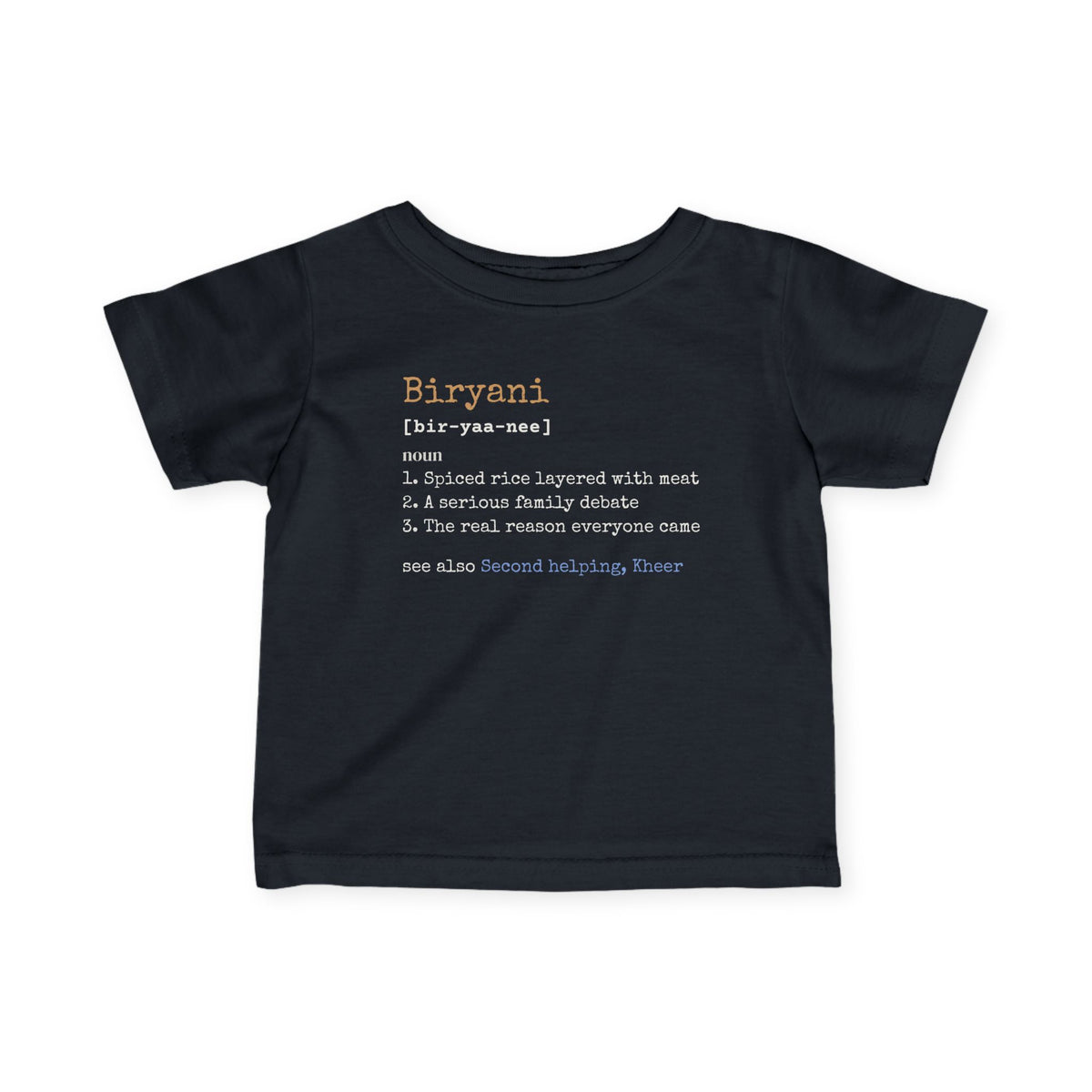 Biryani Definition Islamic Baby T-Shirt in Black – AdabStars
