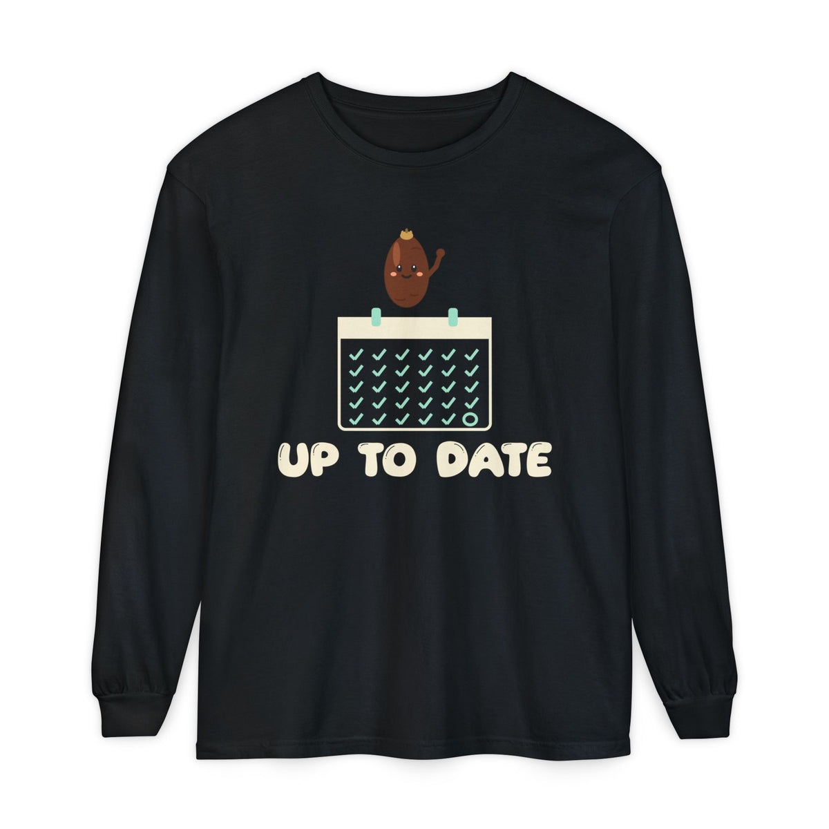Up To Date Ramadan Long Sleeve Shirt | Ramadan Kids Calendar Countdown Fruit Pun | AdabStars Islamic Kids Apparel