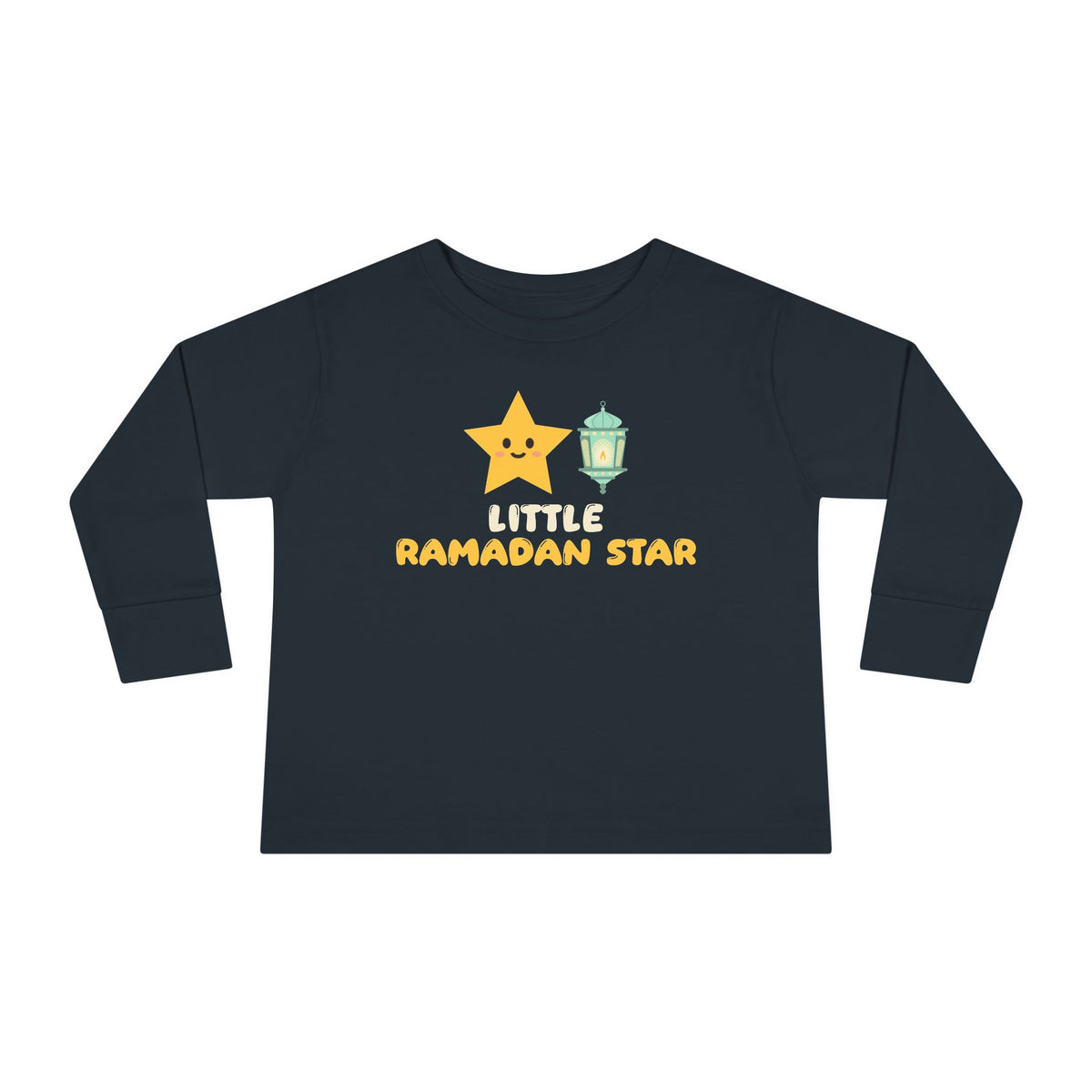 Little Ramadan Star Ramadan Toddler Toddler Long Sleeve Shirt in Black – AdabStars