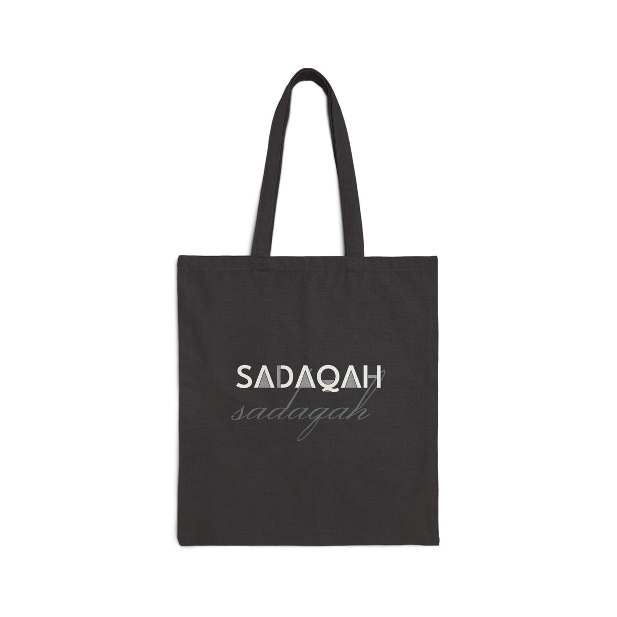 Sadaqah Canvas Tote Bag in Black, one-sided print – AdabStars