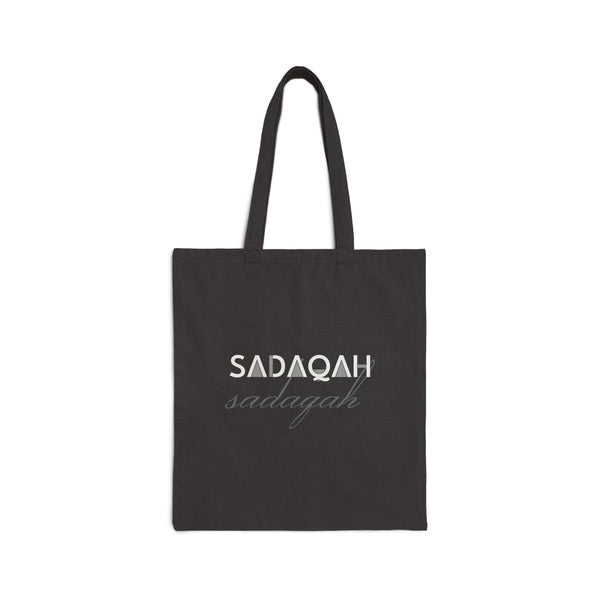 Sadaqah Canvas Tote Bag in Black, one-sided print – AdabStars