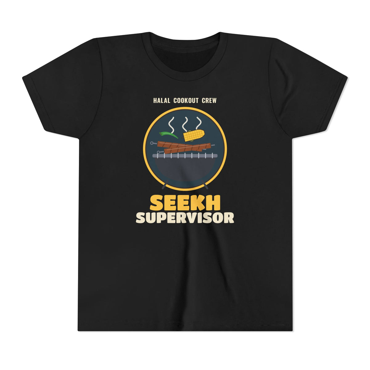 Seekh Supervisor Halal Cookout Islamic Kids T-Shirt in Black – AdabStars