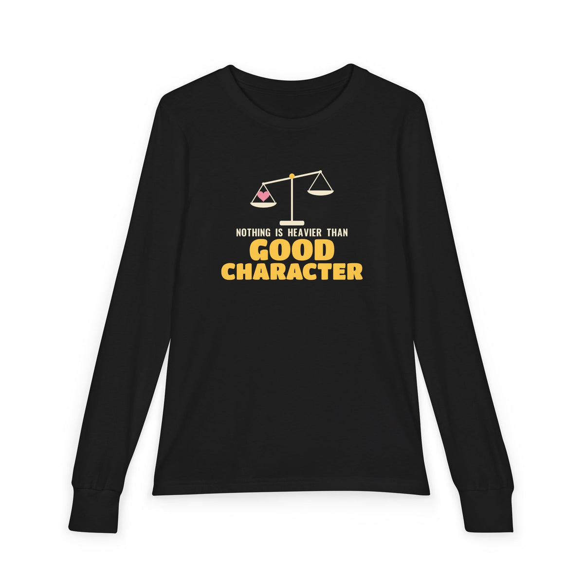 Heavier Than Good Character Ramadan Kids Long Sleeve Shirt | Islamic Good Character Nothing Is Heavier Balance Scale | AdabStars Islamic Apparel