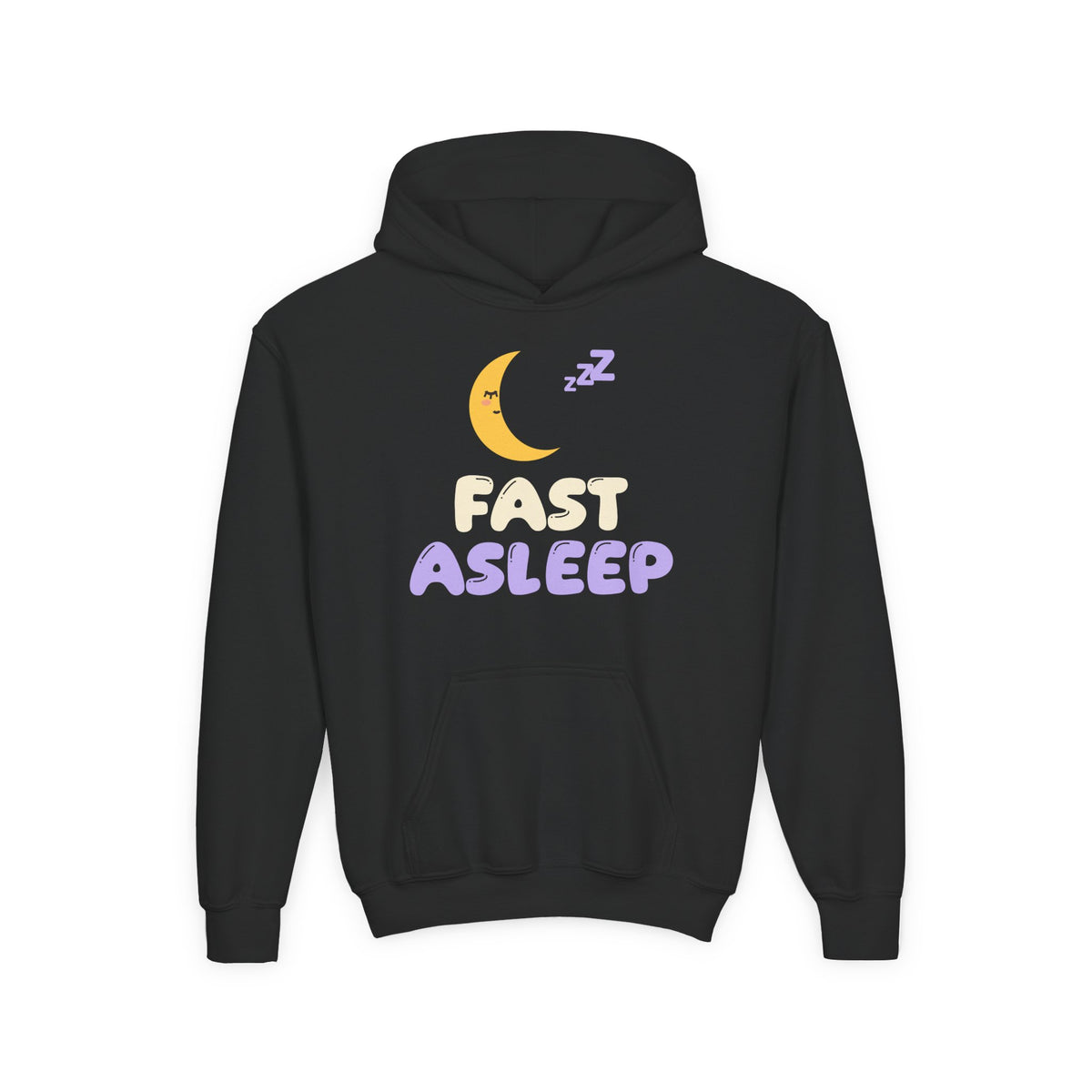 Fast Asleep Kids Hoodie | Ramadan Kids Sleepy Moon Pajama Night Pun | AdabStars Islamic Kids Apparel
