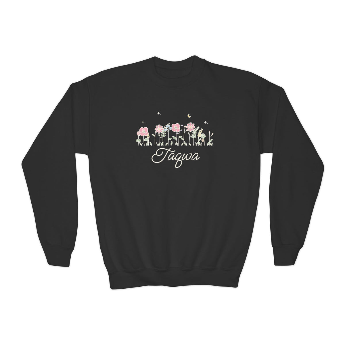 Taqwa Meadow Flowers Kids Sweatshirt in Black – AdabStars