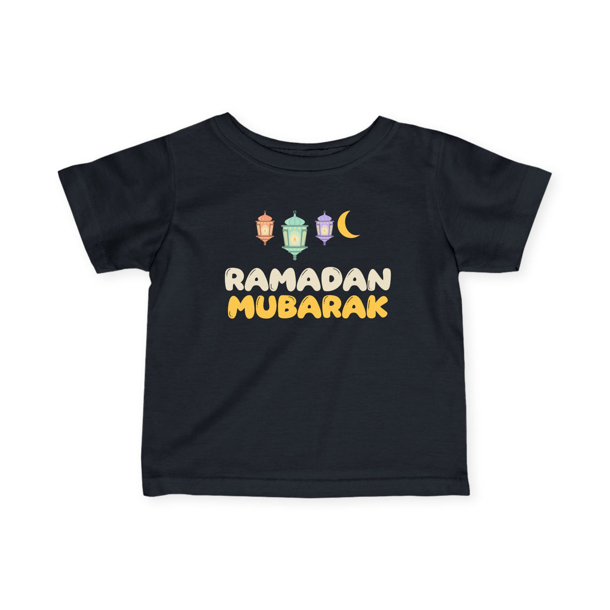 Ramadan Mubarak Lanterns Baby T-Shirt in Black – AdabStars