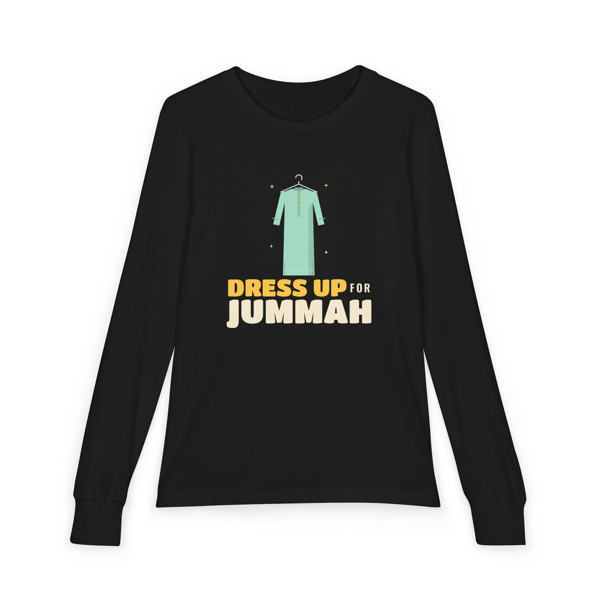 Dress Up for Jummah Islamic Kids Kids Long Sleeve Shirt in Black – AdabStars