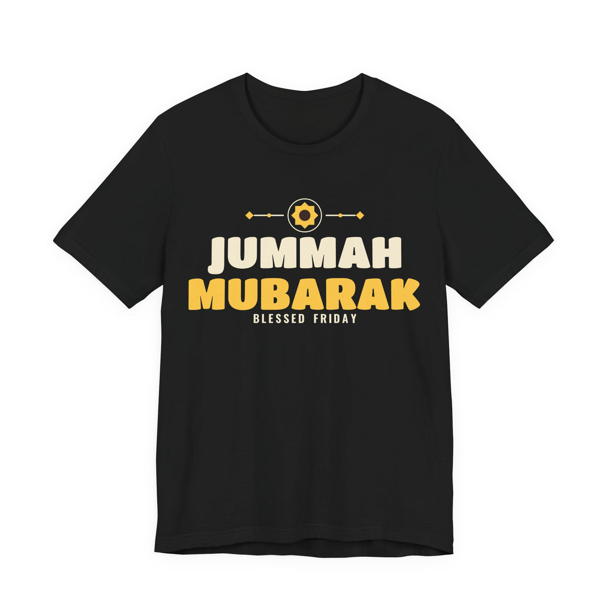 Jummah Mubarak Blessed Friday Islamic Unisex T-Shirt in Black – AdabStars