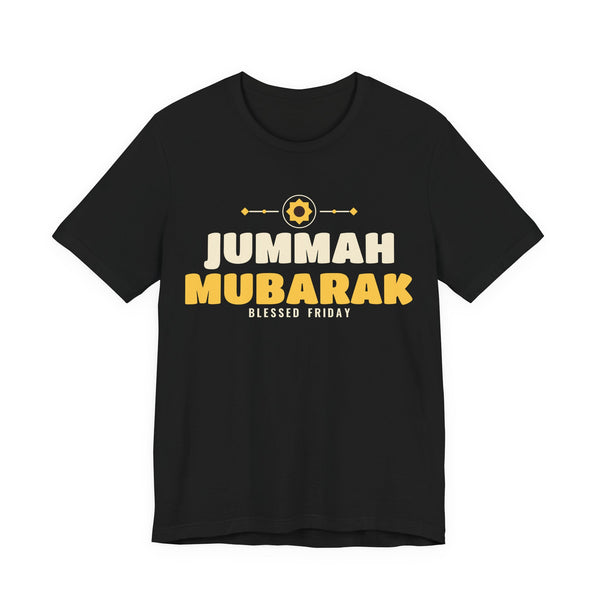 Jummah Mubarak Blessed Friday Islamic Unisex T-Shirt in Black – AdabStars