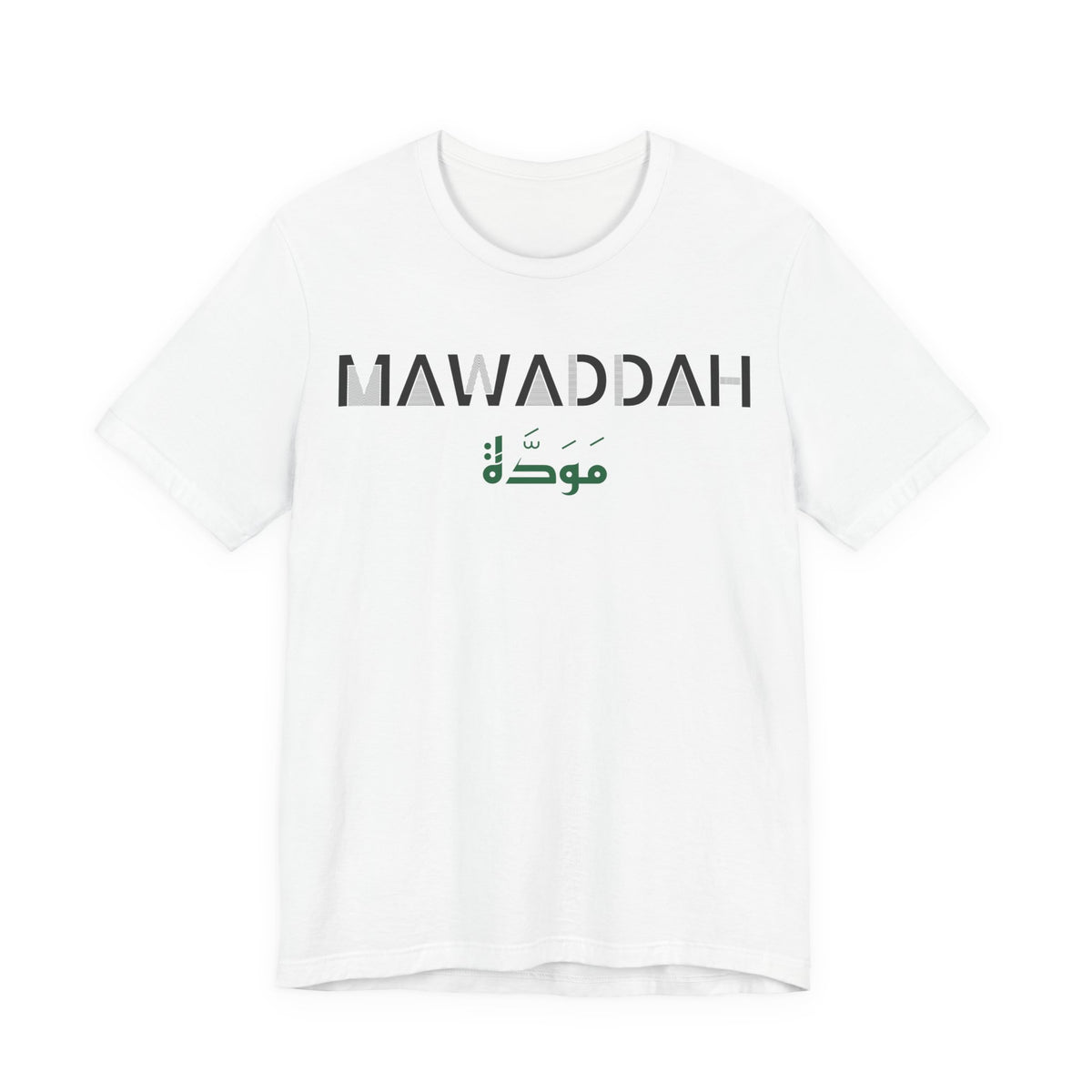 Mawaddah Dual Language Islamic Unisex T-Shirt in White – AdabStars