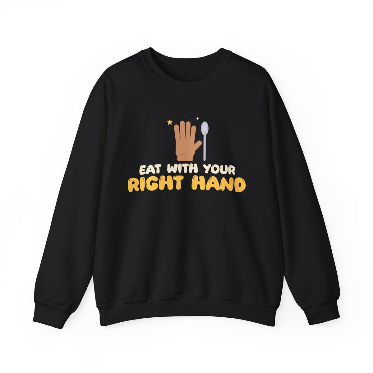 Eat With Your Right Hand Islamic Crewneck Sweatshirt in Black – AdabStars