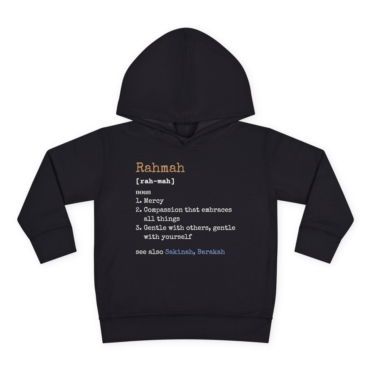 Rahmah Definition Islamic Toddler Hoodie in Black – AdabStars