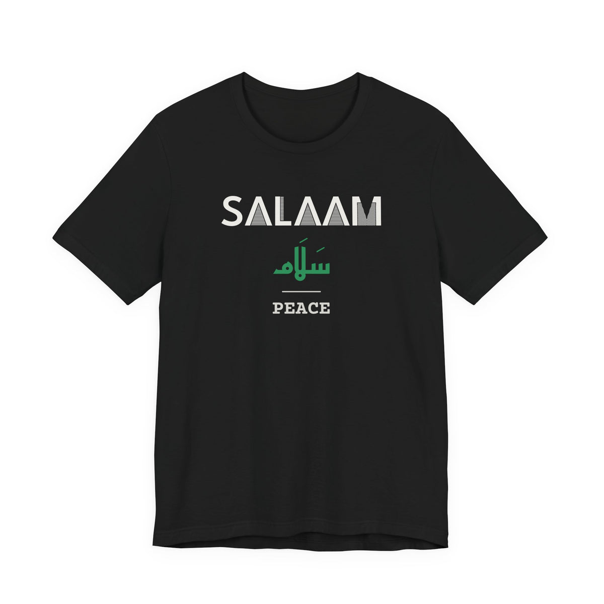 Salaam Dual Language with English Meaning Islamic Unisex T-Shirt in Black – AdabStars