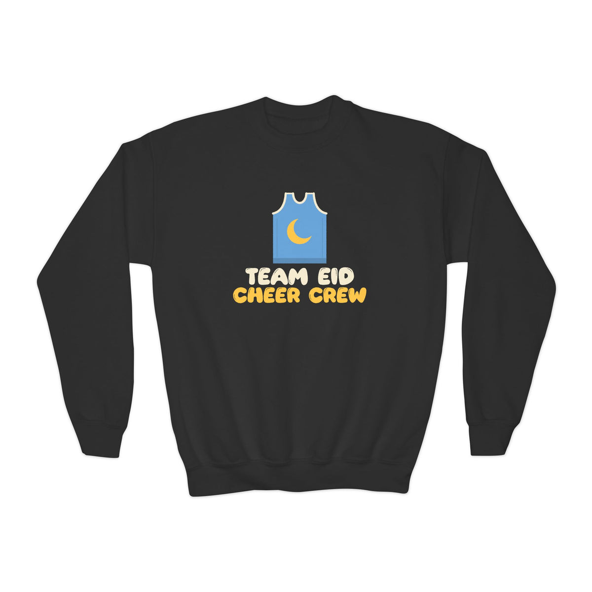 Team Eid Cheer Crew Kids Sweatshirt | Basketball Parents Blue Jersey Set | AdabStars Islamic Apparel