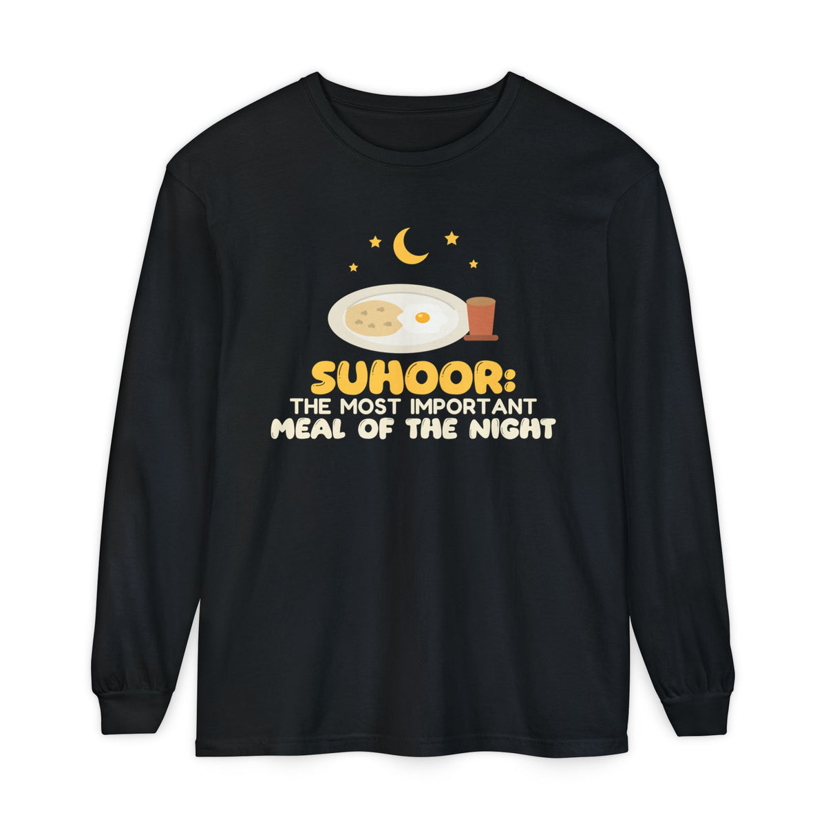 Suhoor: Most Important Meal Of The Night Long Sleeve Shirt | Suhoor Most Important Meal Of The Night Ramadan Funny Food | AdabStars Islamic Apparel
