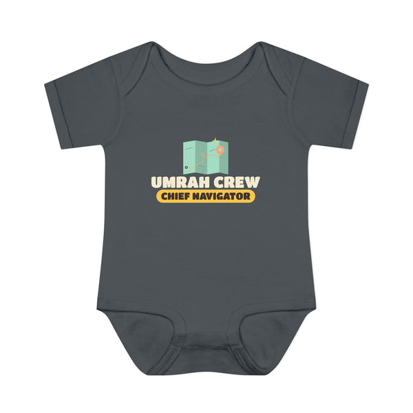 Umrah Crew Chief Navigator Baby Bodysuit in Charcoal – AdabStars