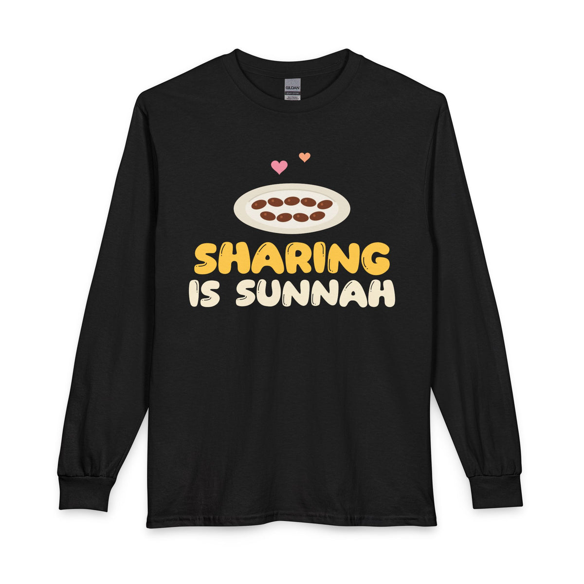 Sharing Is Sunnah Islamic Long Sleeve Shirt in Black – AdabStars
