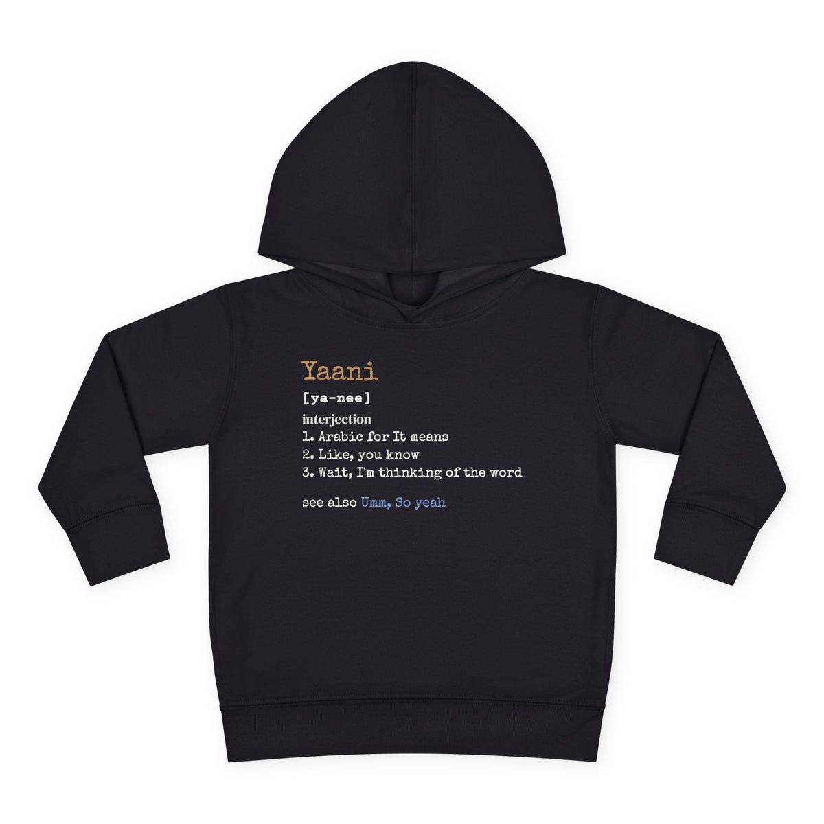 Yaani Definition Islamic Toddler Hoodie in Black – AdabStars