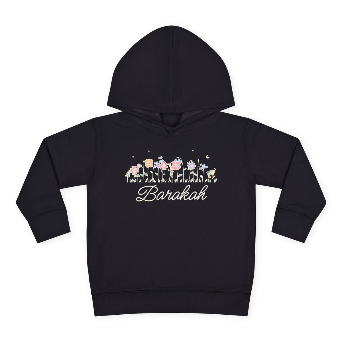 Barakah Meadow Flowers Islamic Toddler Hoodie in Black – AdabStars