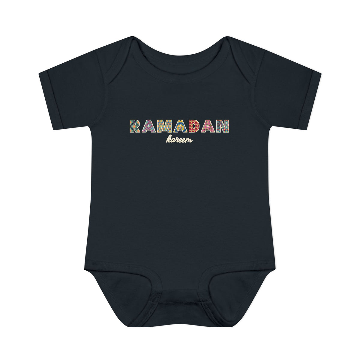Ramadan Kareem Patterned Letters Baby Bodysuit in Black – AdabStars