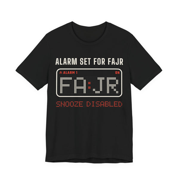 Alarm Set for Fajr Islamic Unisex T-Shirt in Black – AdabStars