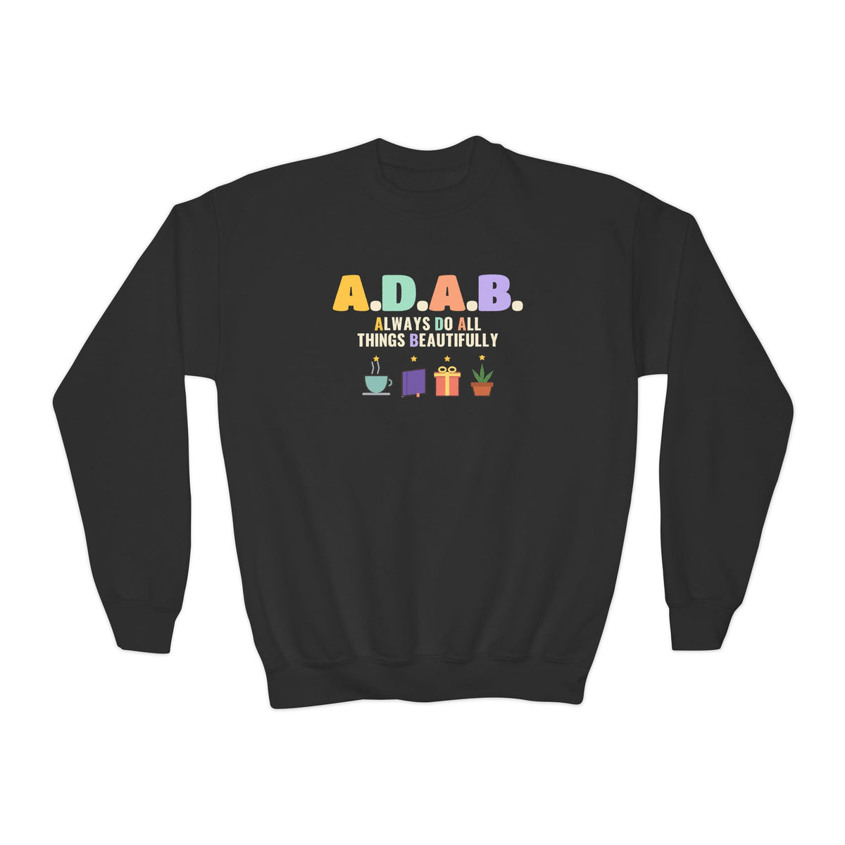 ADAB Always Do All Things Beautifully Kids Sweatshirt in Black – AdabStars